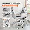 VEVOR 38" Pet Dog Bathing Station w/Ramp, Professional Stainless Steel Dog Grooming Tub w/ Storage Drawer, Floor Grate, Faucet, Dog Bathtub for Large